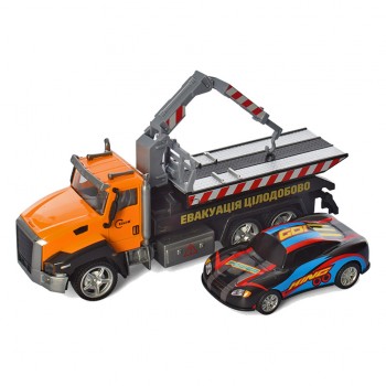 Детская машинка Эвакуатор Limo Toy AS-2746 инерционный (Оранжево-синий)