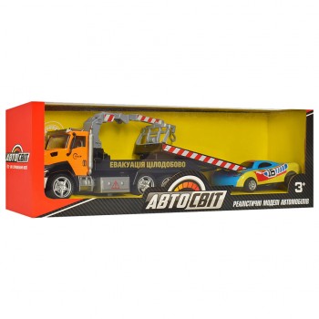 Детская машинка Эвакуатор Limo Toy AS-2746 инерционный (Оранжево-зелёный)