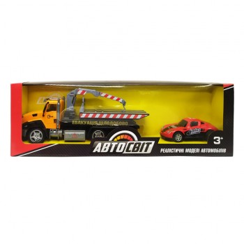 Детская машинка Эвакуатор Limo Toy AS-2746 инерционный (Оранжево-красный)