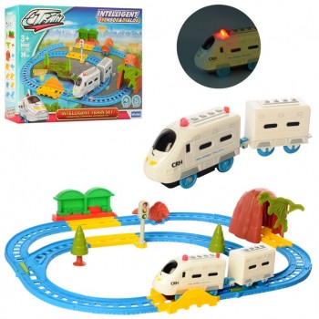 Железная дорога E6002, локомотив, вагон, со звуковыми эффектами