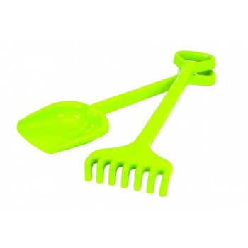 Игрушечная Лопатка + грабельки Гулливер ТехноК 1424TXK (Зелёный)