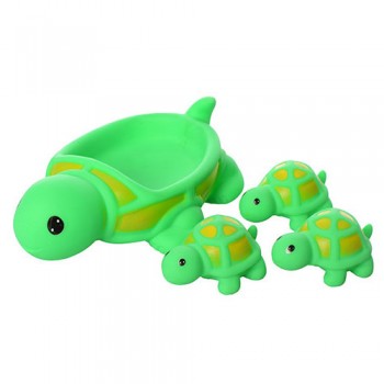 Игрушка для купания пищалка 522-3-4 в сетке (Черепаха)