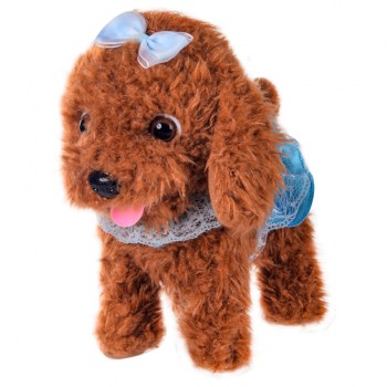 Мягкая интерактивная собачка Bambi CL1738A/B на поводке (Коричневый)