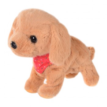 Мягкая интерактивная собачка Bambi 0613-33 реагирует на хлопок (Желтый)