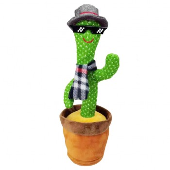 Танцующий кактус 0613-27, русский язык, повторяет  голоса, звуковые и световые эффекты (Серый)