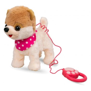 Мягкая интерактивная собачка CHUANG LI CL1734-46 на поводке (С розовым платочком)