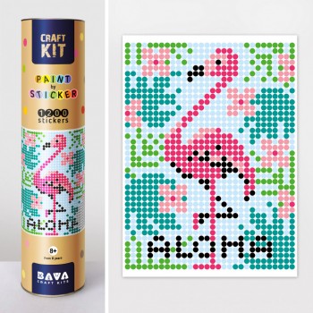 Картина по номерам стикерами в тубусе