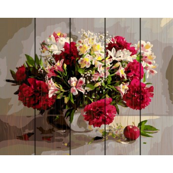 Картина по номерам на дереве. Rainbow Art 