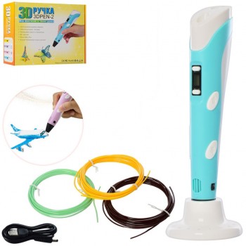 3D ручка 168-E 19 см, тип филамента (пластик) - PLA, USB шнур (Бирюзовый)