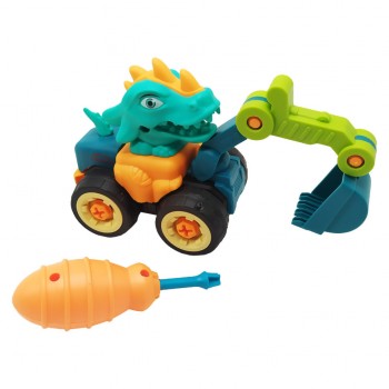 Конструктор детский Стройтехника-динозавр 319B с отвёрткой (Экскаватор)