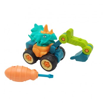 Конструктор детский Стройтехника-динозавр 319B с отвёрткой (Рыхлитель)