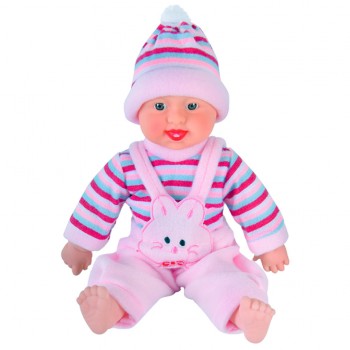 Музыкальный пупс-хохотун X1008-2, пакет 26*17 см, р-р игрушки - 26 см (Розовый)