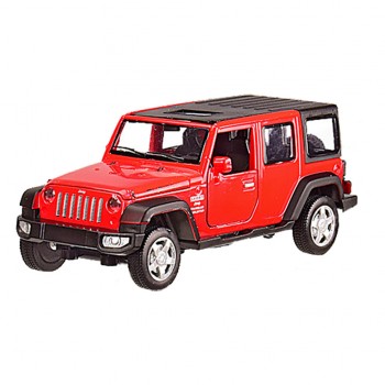Детская машинка металлическая Jeep Wrangler Rubicon АВТОПРОМ 6616 масштаб 1:32 (Красный)