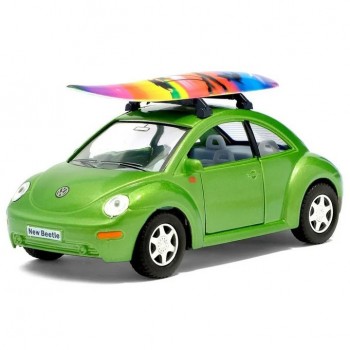 Машинка металлическая Volkswagen New Beetle Kinsmart KT5028WS  1:32 инерционная  (Зеленый)