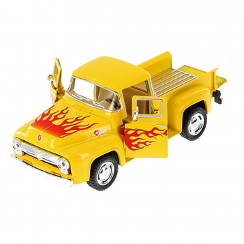 Машинка металлическая инерционная Pickup FORD F-100 (1956) Kinsmart KT5385FW  1:38 (Желтый)