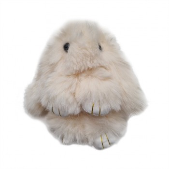 Брелок меховой кролик средний 15 см BR1063 (Белый)