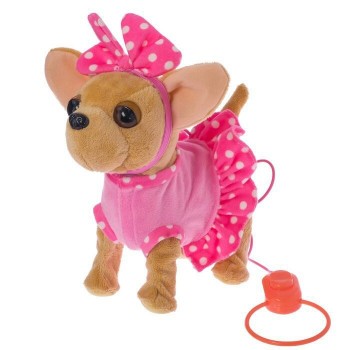 Собачка на поводкеCL1349AB (В розовом платье)