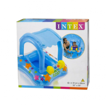 Плотик надувной 56581  с навесом,  до 15 кг