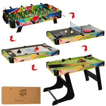 Настольный футбол, теннис, хоккей, бильярд на ножках C6008-4, 4в1