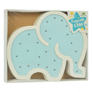 Дитячий дерев'яний нічник MD 2077, 6 видів (Слон Блакитний)