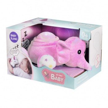 Ночник 812-1-2-813-1-2  на бат-ке, (Розовый Слоник)