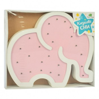 Дитячий дерев'яний нічник MD 2077, 6 видів (Слон Рожевий)