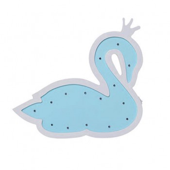 Дерев'яна іграшка нічник MD 1566 на батарейках (Блакитний Лебідь)