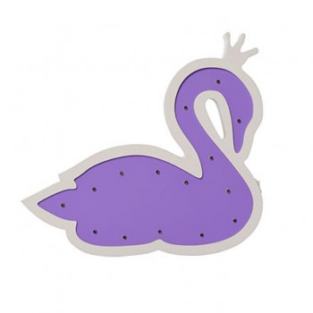 Дерев'яна іграшка нічник MD 1566 на батарейках (Фіолетовий Лебідь)