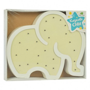 Дитячий дерев'яний нічник MD 2077, 6 видів (Слон Жовтий)