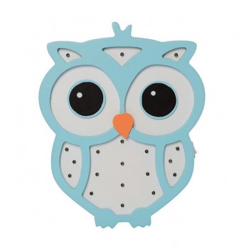 Дерев'яна іграшка нічник MD 1566 на батарейках (Блакитна Сова)