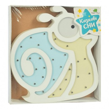 Дитячий дерев'яний нічник MD 2077, 6 видів (Равлик Блакитний)