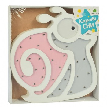 Дитячий дерев'яний нічник MD 2077, 6 видів (Равлик Рожевий)