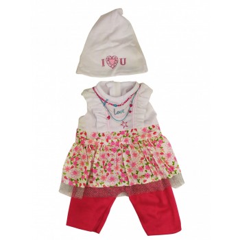 Кукольный наряд DBJ-455-468 (В цветочек с шапочкой)