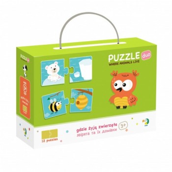 Пазл DoDo Зверята и их домики 300117