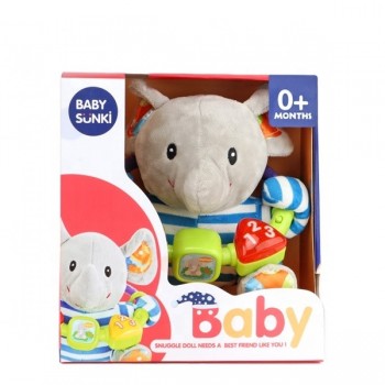 Погремушка мягкая 811-1 Музыкальная 17 см (Слон)