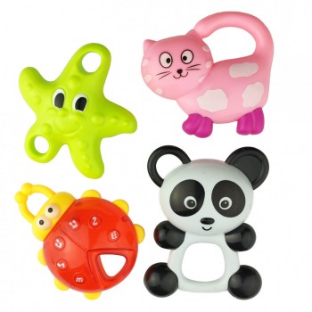 Набор погремушек 2836, 4 шт  (Розовый кот)