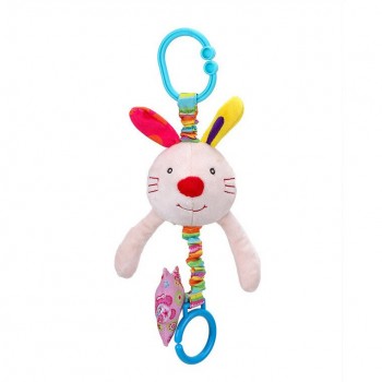 Погремушка LL2020-011-1-6 подвеска животное мягкая с звоночком 10*4*30 (Заяц)