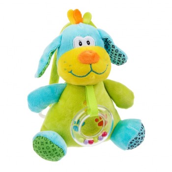 Погремушка - мягкая игрушка Bambi C20560 с музыкальным механизмом (Собачка Лаки)