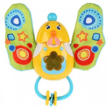 Погремушка в ручку JLD333-37A курочка шуршашие крылышки (Желтый)