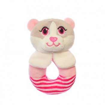 Погремушка  A8173 мягконабивная 14 см (Розовый Мишка)