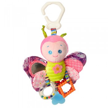 Плюшевая подвеска на коляску с прорезывателем X12346, 4 вида (Бабочка)