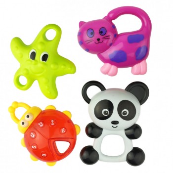 Набор погремушек 2836, 4 шт  (Фиолетовый кот)