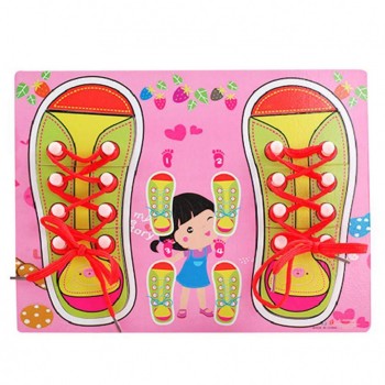 Деревянная игрушка Шнуровка M00956 (Розовая)