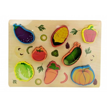 Деревянная игрушка Рамка-вкладыш MD 1186 (Овощи)