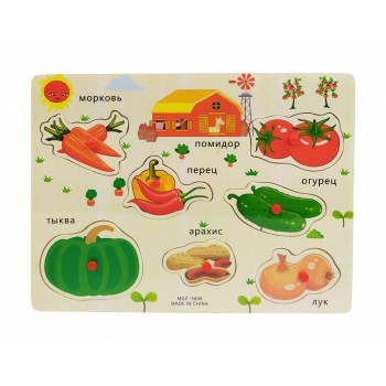 Деревянная игрушка Рамка-вкладыш MD 2161 (Овощи)