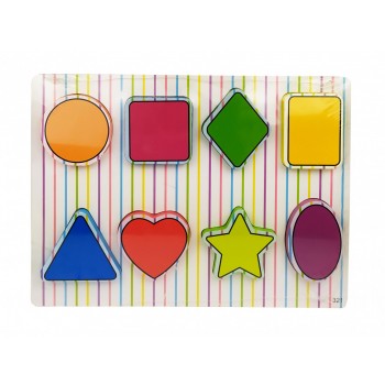 Деревянная игрушка Рамка-вкладыш MD 1213 (Геометрические фигуры)