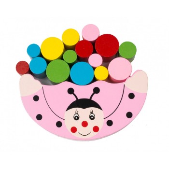 Деревянная игрушка Игра MD 1276 (Божья коровка Розовая)