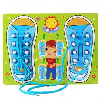 Деревянная игрушка Шнуровка M00956 (Голубая)
