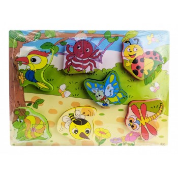 Деревянная игрушка Рамка-вкладыш MD 1213 (Насекомые)