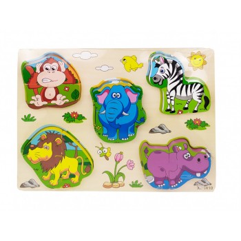 Деревянная игрушка Рамка-вкладыш MD 1213 (Животные Африки)